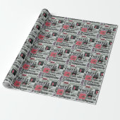 retro koffie keukenpatroon voor espresso latte cadeaupapier (Uitgerold)