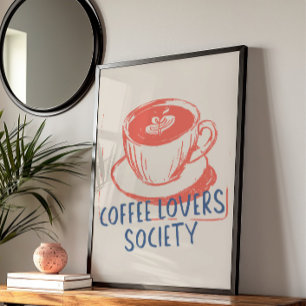 Retro Koffie Liefhebbers Keuken Cafe Quote Club Ar Poster