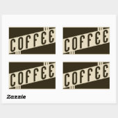 retro koffie rechthoekige sticker (Vel)