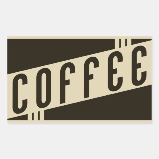retro koffie rechthoekige sticker (Voorkant)