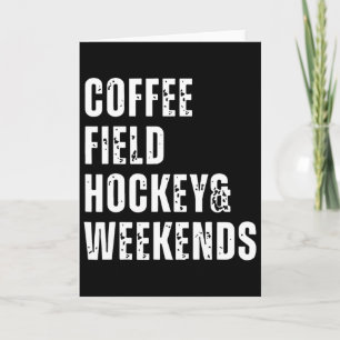 Retro koffie veldhockey en weekends grappige hocke kaart