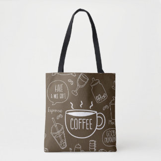 Retro koffiebekerpatroon - Perfect voor Barista Draagtas