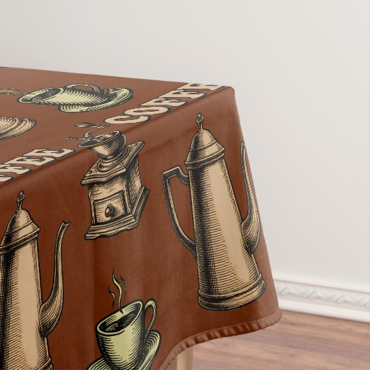 Retro koffiecafépatroon tafelkleed (Voorbeeld)