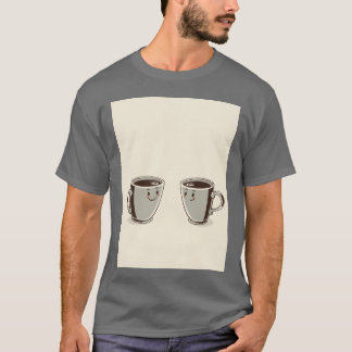 Retro koffiekopjes meisje uit de jaren 50 t-shirt