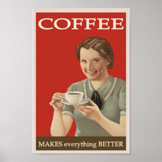 Retro KoffiePoster, 1940-1950 Poster