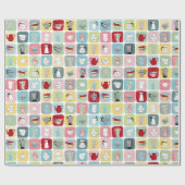 Retro Koffiepotten en cups Patroon Cadeaupapier (Vlak)