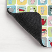 Retro Koffiepotten en cups Patroon Muismat (Hoek)