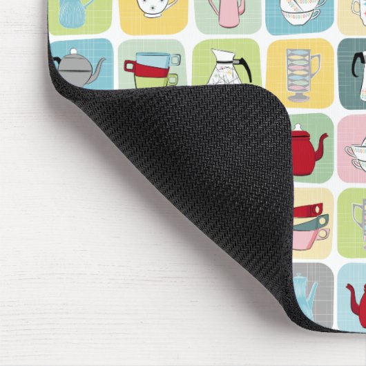 Retro Koffiepotten en cups Patroon Muismat (Hoek)