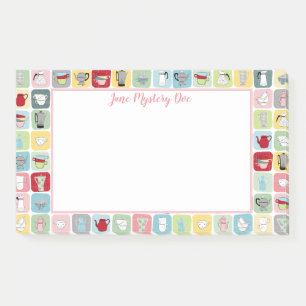 Retro Koffiepotten en cups Patroon Post-it® Notes