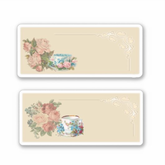 Retro koffietijd sticker (Voorkant)