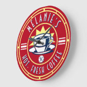 Retro Koffiewinkel Café Diner Sjabloon Grote Klok (Hoek)