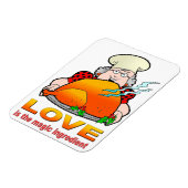 Retro koken design.Love is het magische ingrediënt Magneet (Linkerzijde)