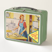 Retro  Koken Keuken Vrouw Lunch Boxen (Voorkant)