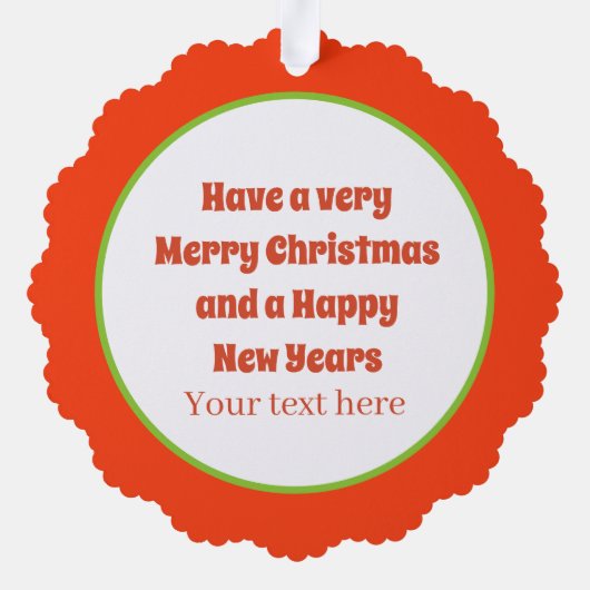 retro koken Santa tekst toevoegen Ornament Kaart (Achterkant)