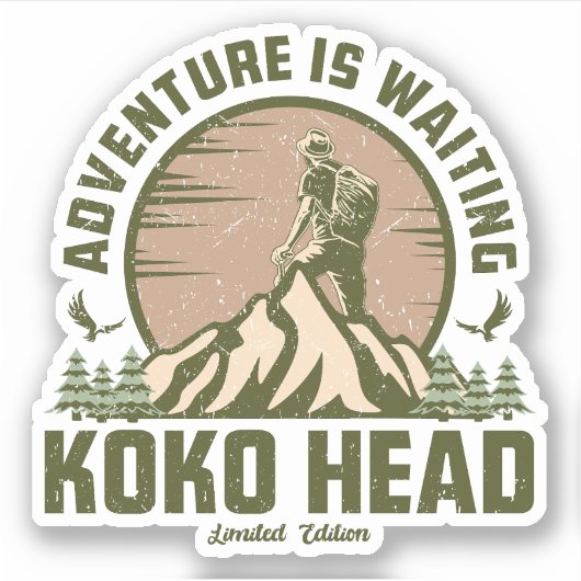 Retro Koko Hoofdwandeling Sticker (Voorkant)