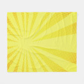 retro komische gele achtergrondraster halve gradië fleece deken (Voorkant (Horizontaal))