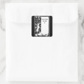 Retro konijn en scroll bookplate Sticker (Tas)