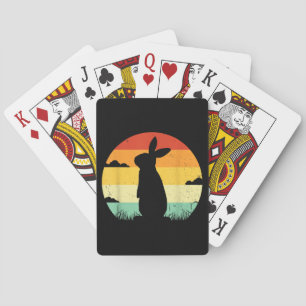Retro Konijn Vintage 80s Stijl Konijn Liefhebber Pokerkaarten