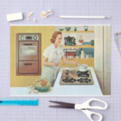 retro  kookdame ontkoppeling tissuepapier (Craft)