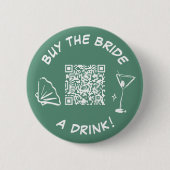 Retro Koop De Bruid Een Drink Button Venmo (Voorkant)