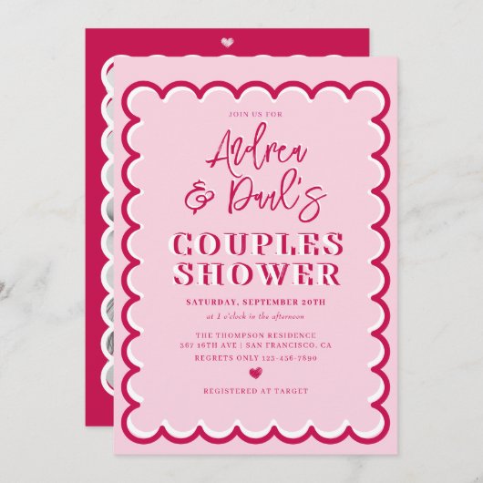 Retro Koppel Bruiloft Uitnodiging (Voorkant / Achterkant)