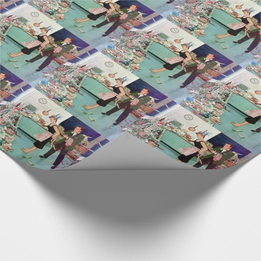 Retro Koppel Cadeaupapier (Hoek)