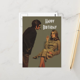 Retro Koppel Gefeliciteerd Briefkaart