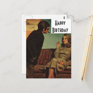 Retro Koppel Gefeliciteerd Briefkaart