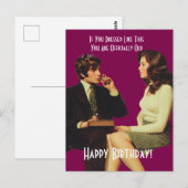 Retro Koppel Gefeliciteerd Briefkaart (Voorkant / Achterkant)