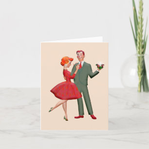 RETRO KOPPEL KERSTKUNST KAART