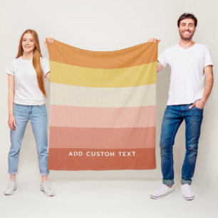 Retro Koraal Zonsondergang Strepen Minimaal Sans S Fleece Deken