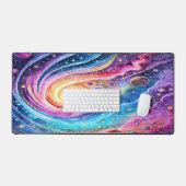 RETRO KOSMISCHE WATERVERF BUITENRUIMTE ONTWERP BUREAUMAT (Keyboard & Muis)