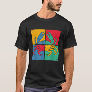 Retro  Krab Schaaldier Zee Zeevruchten Krabber T-shirt