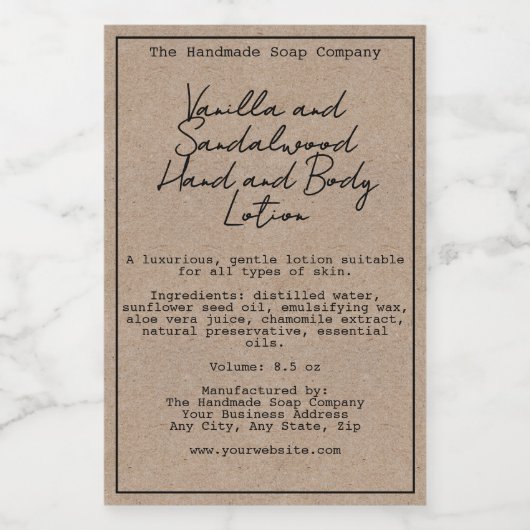 Retro Kraft Waterdichte Cosmetica Flesetiket Wijn Etiket (Enkel label)