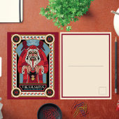 Retro  Krampus & de oude, donkere kerst Feestdagenkaart