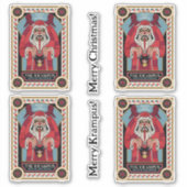Retro  Krampus & de oude, donkere kerst Sticker (Voorkant)