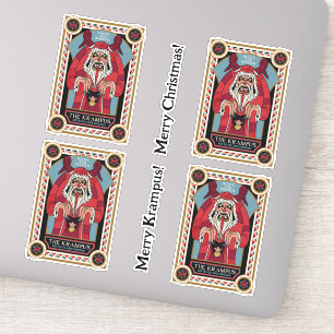 Retro  Krampus & de oude, donkere kerst Sticker