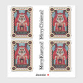 Retro  Krampus & de oude, donkere kerst Sticker (Vel)