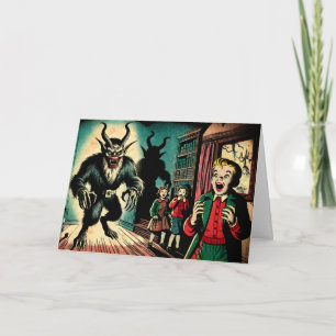 Retro Krampus Kaart
