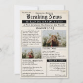  Retro krant 3 foto's Afstuderen Kaart (Voorkant)