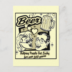 Retro krijgt Lucky Beer Card (nieuw en verbeterd) Briefkaart
