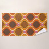 Retro krommen naadloos patroon. Stijlscherm van 70 Badhanddoek (Badhanddoek)
