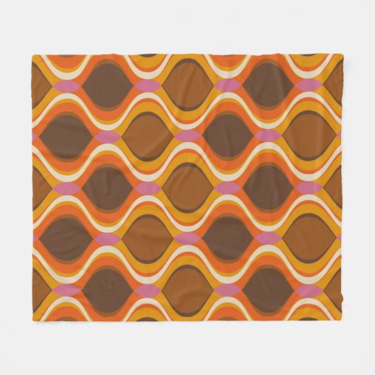 Retro krommen naadloos patroon. Stijlscherm van 70 Fleece Deken (Voorkant (Horizontaal))