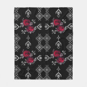 Retro kruissteek waterverf rozen fleece deken (Voorkant)