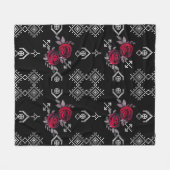 Retro kruissteek waterverf rozen fleece deken (Voorkant (Horizontaal))