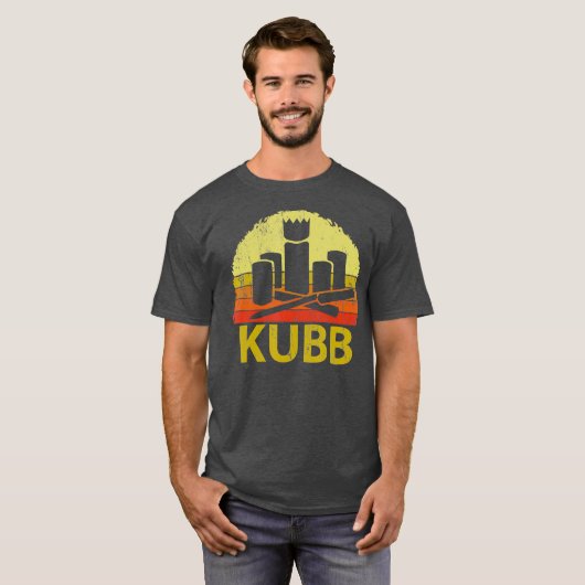 Retro  KUBB Yard Game T Backyard Game T-shirt (Voorkant volledig)