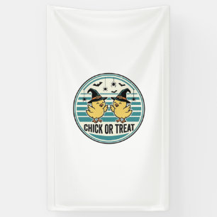 Retro Kuiken Of Behandel Halloween Kuikens Ontwerp Spandoek