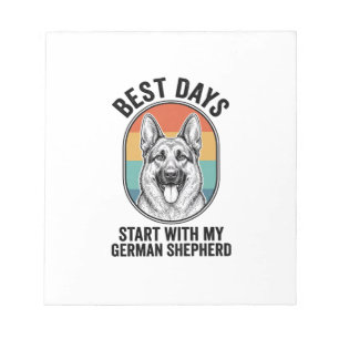 Retro Kunst Duitse Herdershond Oud Ontwerp Voor Ho Notitieblok