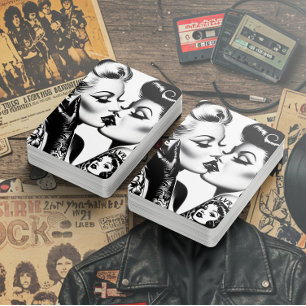 Retro kus pin-ups pokerkaarten