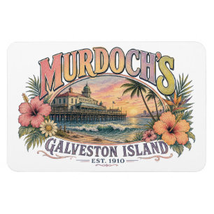 Retro kust strand illustratie magneet